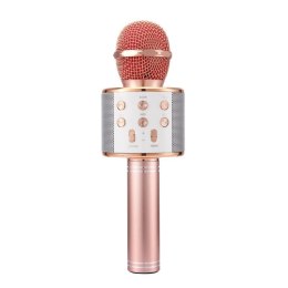 Mikrofon Karaoke Z Głośnikiem Różowe Złoto