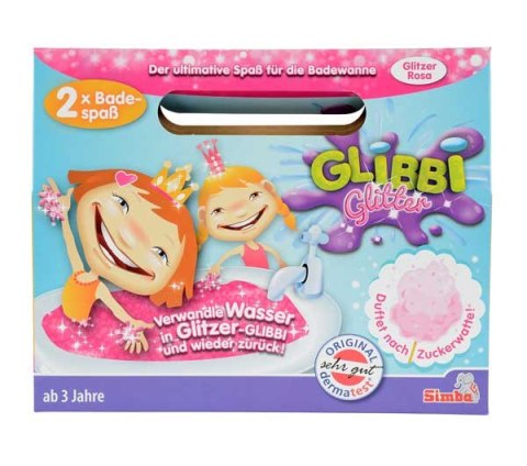 Simba Glibbi Glitter Połyskująca masa do kąpieli o zapachu waty cukrowej