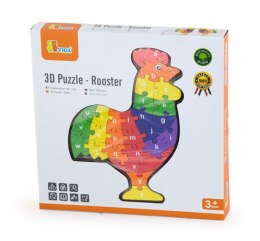 Drewniana Układanka Puzzle Kogucik 3D Alfabet Viga Toys Montessori