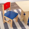 KidKraft Drewniany Stolik z pojemnikami i krzesełkami w gwiazdki