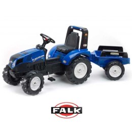 FALK Traktor New Holland Niebieski na Pedały z Przyczepką od 3 Lat