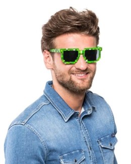 Pikselowe okulary 8 bit pixel - zielone style