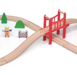Drewniana Ogromna Stacja kolejowa 39 elementów Pociąg Kolejka Viga Toys