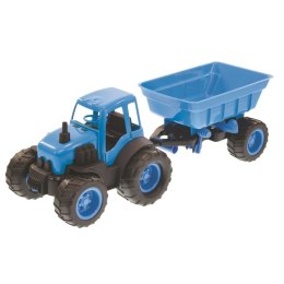 Traktor z Przyczepą Na Gumowych Kołach Niebieski Mochtoys