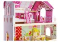 Domek dla lalek Drewniany Melisa Różowy LED