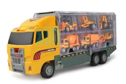 Ciężarówka TIR transporter + auta maszyny budowlan