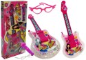 Zestaw Gitara Dziecięca z mikrofonem i okularami Różowa