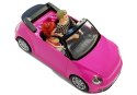 Lalki z Samochodem Auto Coupe Dźwięk i Światła 43 cm Różowy
