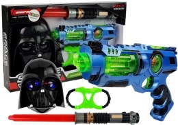 Pistolet Laserowy Miecz Świetlny Maska Kajdanki Zestaw z Akcesoriami