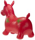 Skoczek gumowy koń z wzorem czerwony