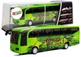 Autobus Park Jurajski Dinozaury Zielony z Naciągiem Dźwięk Światła