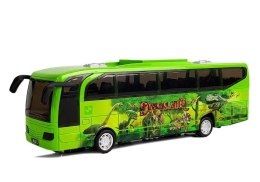 Autobus Park Jurajski Dinozaury Zielony z Naciągiem Dźwięk Światła