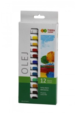 Farba olejna (zestaw 12 kolorów) - 12ml