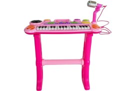 Keyboard z Mikrofonem i Krzesełkiem USB Różowy