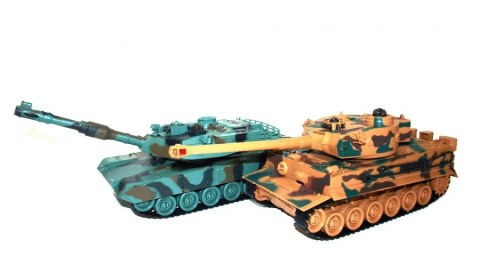 Zestaw wzajemnie walczących czołgów M1A2 Abrams i German Tiger v2 2.4GHz 1:28 RTR - POSERWISOWY (brak nadajników))