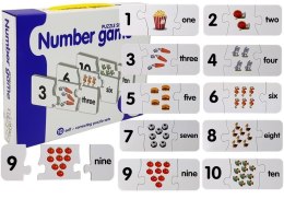 Puzzle Edukacyjne Liczby Matematyka Angielski 10 Połączeń