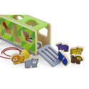 VIGA Drewniany samochód ze zwierzątkami Sorter kształtów Montessori