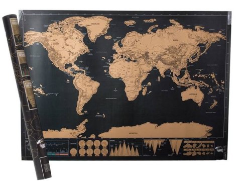 Mapa świata dla podróżnika, zdrapka 82 x 59 cm