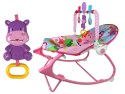 Kołyska Bujaczek Fotelik Krzesełko 2w1 Różowy Hipopotam Dźwięki Wibracja