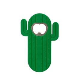 Metalowy otwieracz w gumowym etui - Kaktus