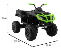 Quad na akumulator dla dzieci XL ATV, Pilot 2.4GHZ Czarno Zielony