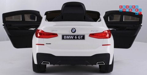 BMW 6 GT Autko na akumulator Biały + Pilot + Wolny Start + EVA + Pasy + LED MP3