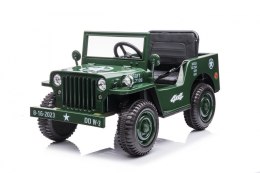Auto Jeep Willys na akumulator 4x4 Retro Wojskowy Zielony