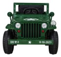 Auto Jeep Willys na akumulator 4x4 Retro Wojskowy Zielony