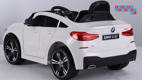 BMW 6 GT Autko na akumulator Biały + Pilot + Wolny Start + EVA + Pasy + LED MP3