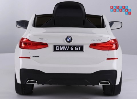 BMW 6 GT Autko na akumulator Biały + Pilot + Wolny Start + EVA + Pasy + LED MP3