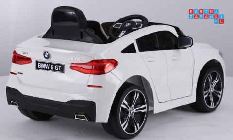 BMW 6 GT Autko na akumulator Biały + Pilot + Wolny Start + EVA + Pasy + LED MP3