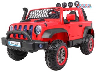 Auto terenowe AllRoad dla 2 dzieci Czerwony + Napęd 4x4 + Pilot + Wolny Start + MP3 LED