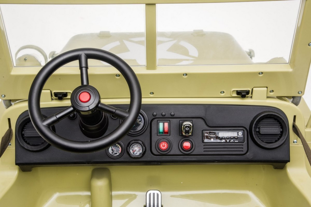 Auto na akumulator Jeep Willys Retro Wojskowy 4x4