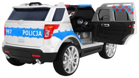 Auto SUV Policja na akumulator dla dzieci + Syreny + Światła + Megafon + Pilot + Wolny Start + EVA + Naklejki
