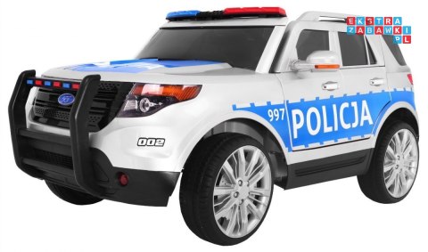 Auto SUV Policja na akumulator dla dzieci + Syreny + Światła + Megafon + Pilot + Wolny Start + EVA + Naklejki