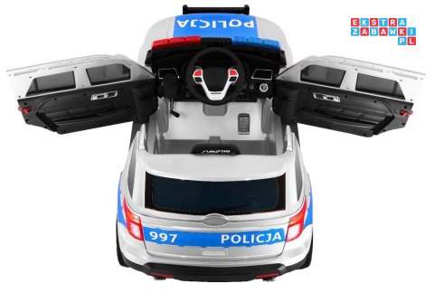 Auto SUV Policja na akumulator dla dzieci + Syreny + Światła + Megafon + Pilot + Wolny Start + EVA + Naklejki