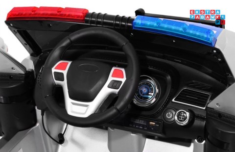Auto SUV Policja na akumulator dla dzieci + Syreny + Światła + Megafon + Pilot + Wolny Start + EVA + Naklejki