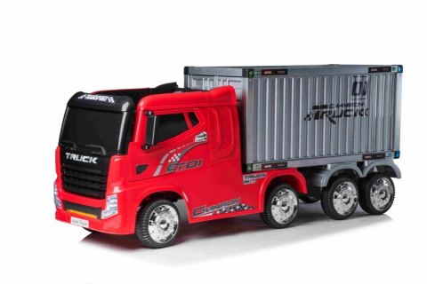 Ciężarówka auto na akumulator Monster Container Truck Czerwony + Naczepa