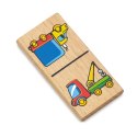 VIGA Edukacyjne Klocki Domino Drewniane Gra Zestaw Pojazdy 28 Elementów Do Przewracania Montessori