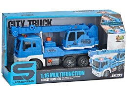 Ciężarówka Dźwig Budowa 1:16 Niebieska Dźwięk