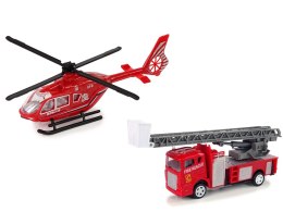 Zestaw Autek Straż Pożarna Drabina Naciąg Helikopter