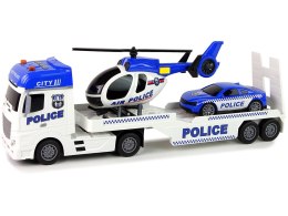 Zestaw Policja Laweta Autko Helikopter Dźwięk Światła