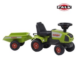 FALK Traktorek Baby Claas Axos 310 Zielony z Przyczepką od 1 roku