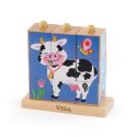 Drewniana Układanka Logiczna Puzzle Edukacyjne Viga Toys Farma 9 elementów