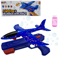 Pistolet na bańki mydlane wyrzutnia samolotów - niebieski