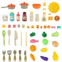 Kuchnia plastikowa dla dzieci z kranem światłami zestaw 77 elementów
