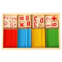 Drewniane Liczydło edukacyjne cyfry + patyczki
