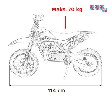 [DB709] Motocykl RENEGADE 50R CROSS 49CC spalinowy pompowane koła, kluczyk - czerwony