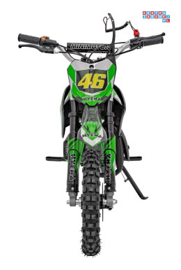 [DB709] Motocykl RENEGADE 50R CROSS 49CC spalinowy pompowane koła, kluczyk - zielony