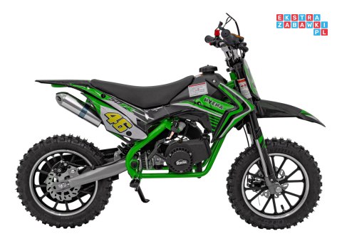 [DB709] Motocykl RENEGADE 50R CROSS 49CC spalinowy pompowane koła, kluczyk - zielony